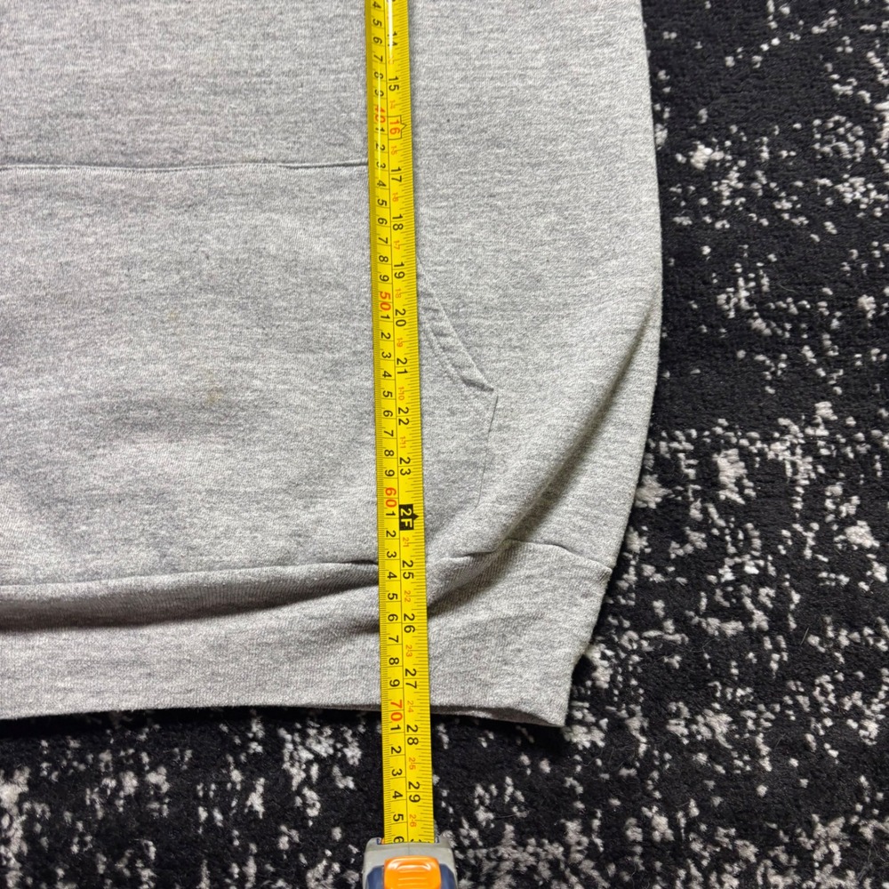 Vintage 80s Medallion Gray Blank Hoodie Made in USA Mens XL Heather Gray Fleece - Picture 5 of 5